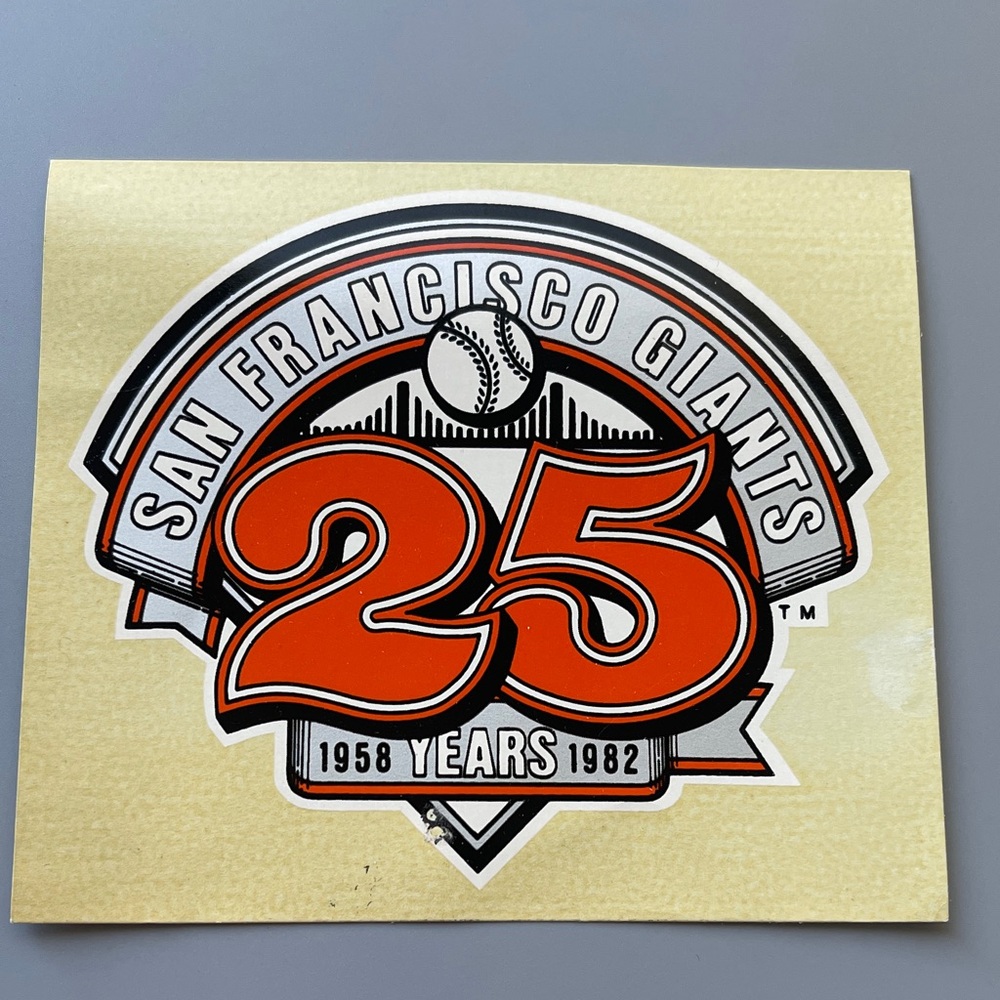 San Francisco Giants 25th Anniversary Sticker - Orange and Black